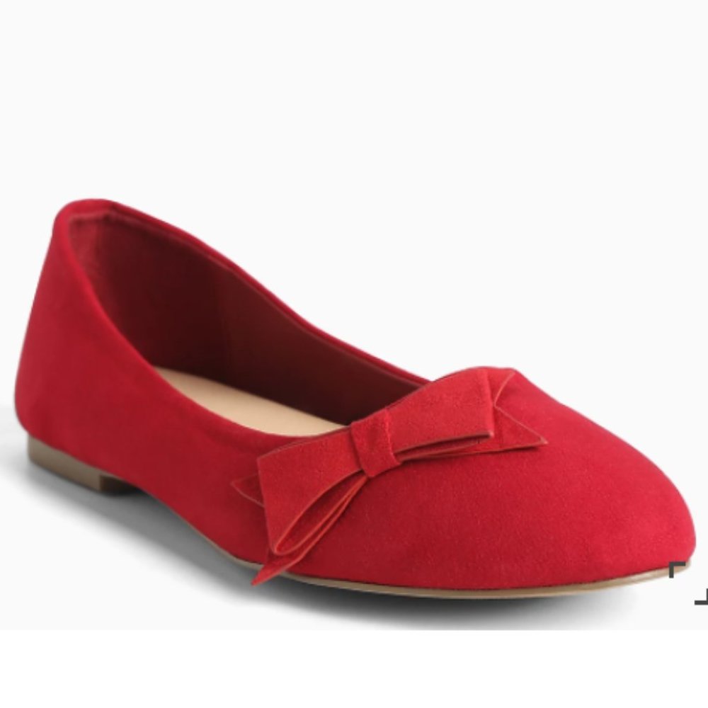 NWT Torrid Red Side Bow Almond Flats